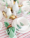 Scalloped Linen Napkin, Garden Green styled in christmas table setting