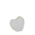 clear acrylic heart vase at an angle
