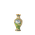 Gold cloisonne vase with cloud-like pattern and blue flower with green leaves
