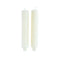 two off-white column taper candles 