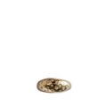 top view of ring. Yellow gold dome rind with circular diamonds