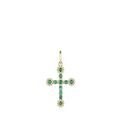 Emerald Cross Charm