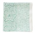 Green and White Floral design tablecloth