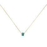 Diamond Wrapped Gem Necklace, Turquoise close up view