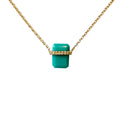 Diamond Wrapped Gem Necklace, Turquoise