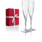 simple crystal champagne flutes, set of two