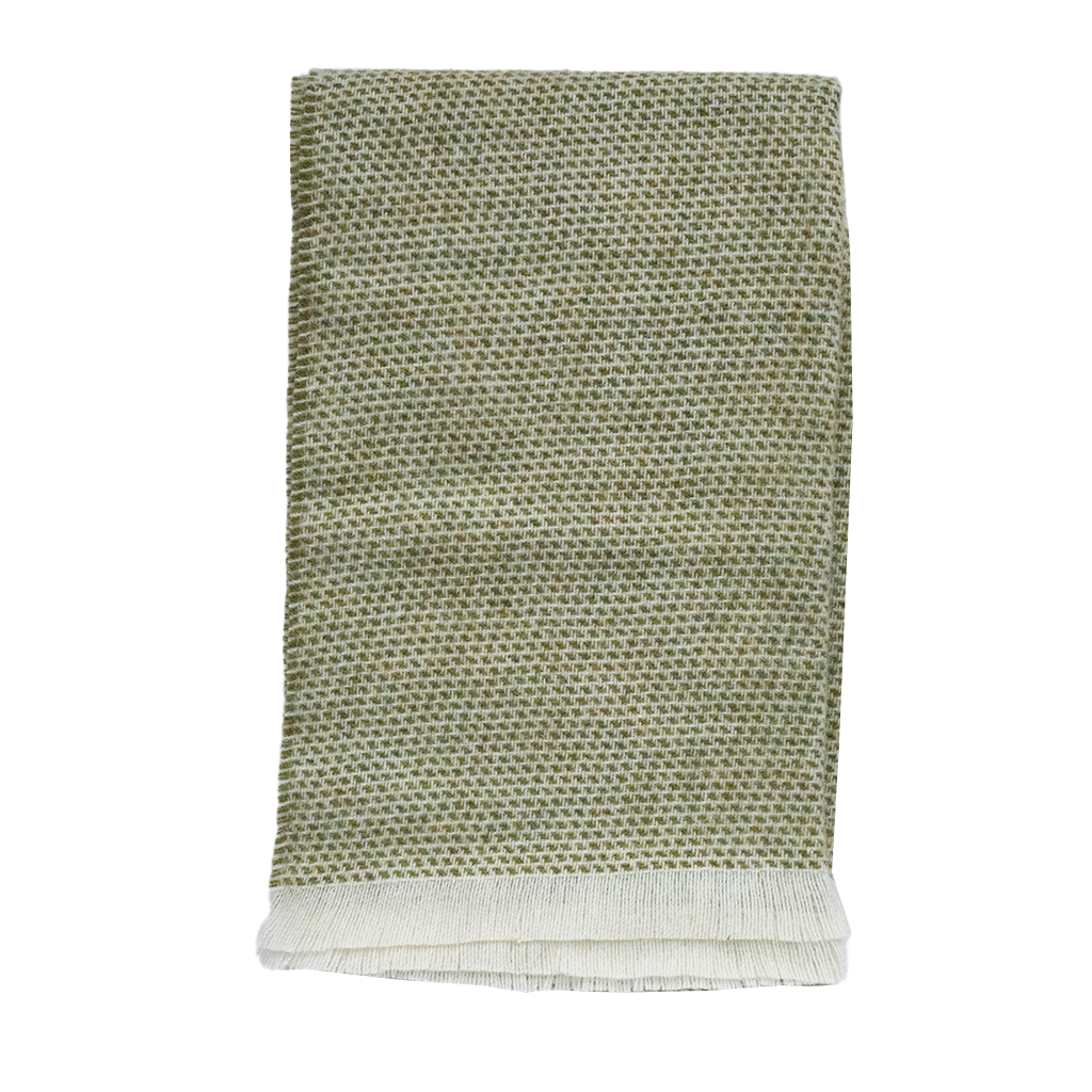 green dotted throw