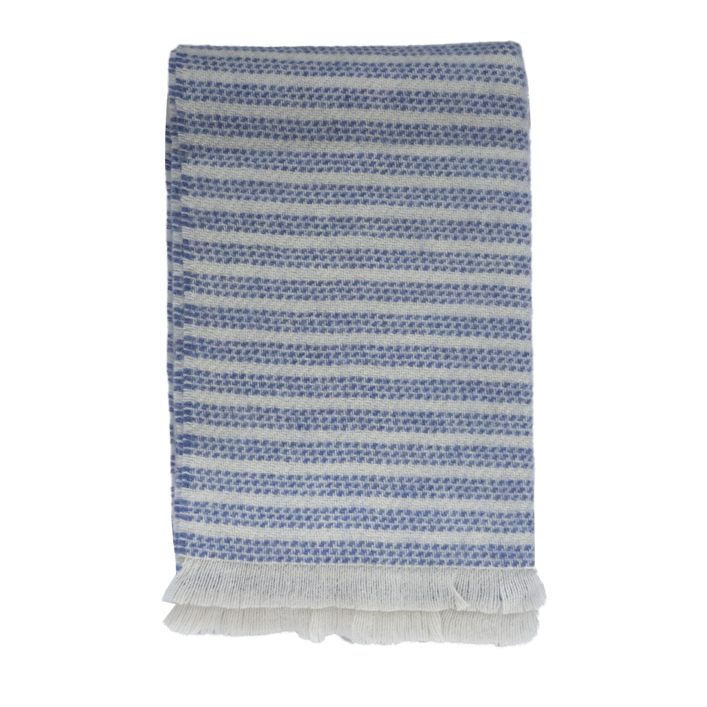 blue dot stripe throw