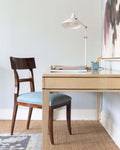 Blue Print Collection Emory Desk in office with dining chair