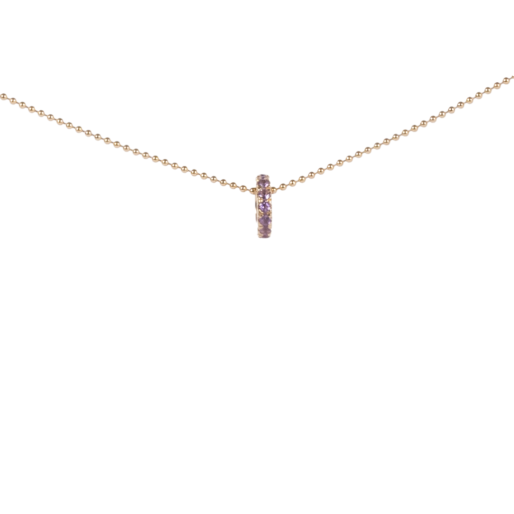 amethyst rondelle on chain