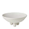 White Ceramic Footed Shallow Bowl