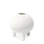 Footed Round Porcelain White Vase