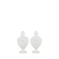 glass footed salt and pepper shakers