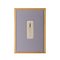 gold frame, bone knife, natural and purple linen mat