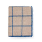 Neutral and Blue White Gridlock Throw