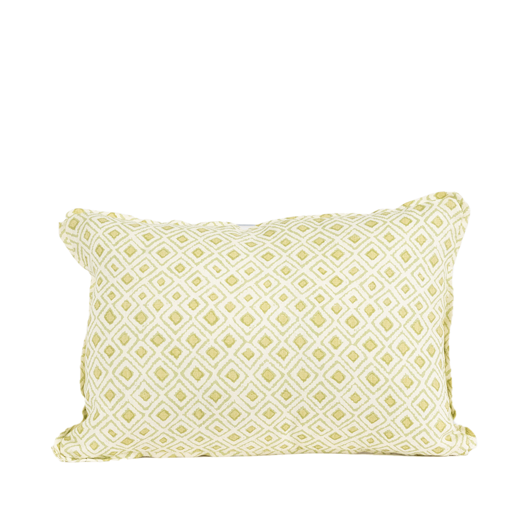 Green Diamond Lumbar Pillow