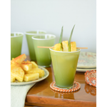 Handblown Green Glass Tumbler on a Tablescape