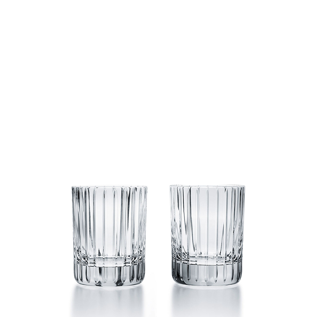 Old Fashion Glasses with ribbed vertical lines