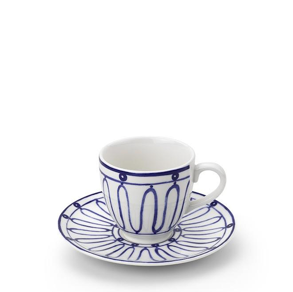 hydra cup and saucer, cobalt 