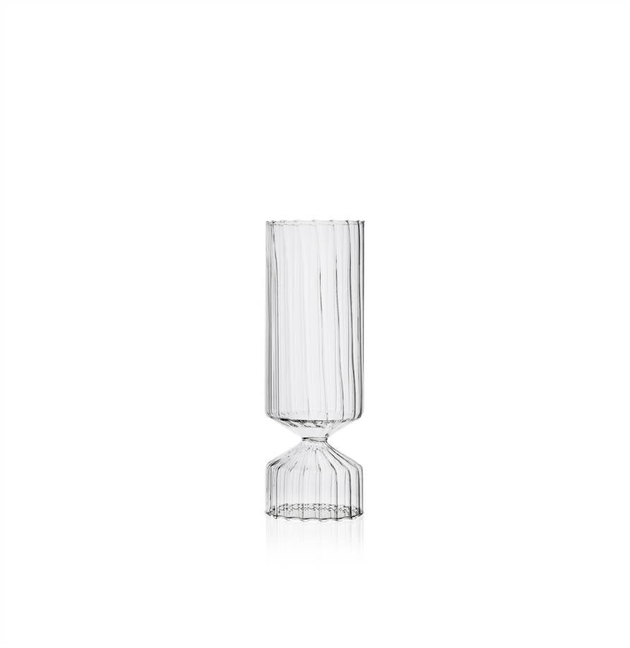 Ribbed Clear Vase, Small