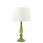 green fluted glass lamp