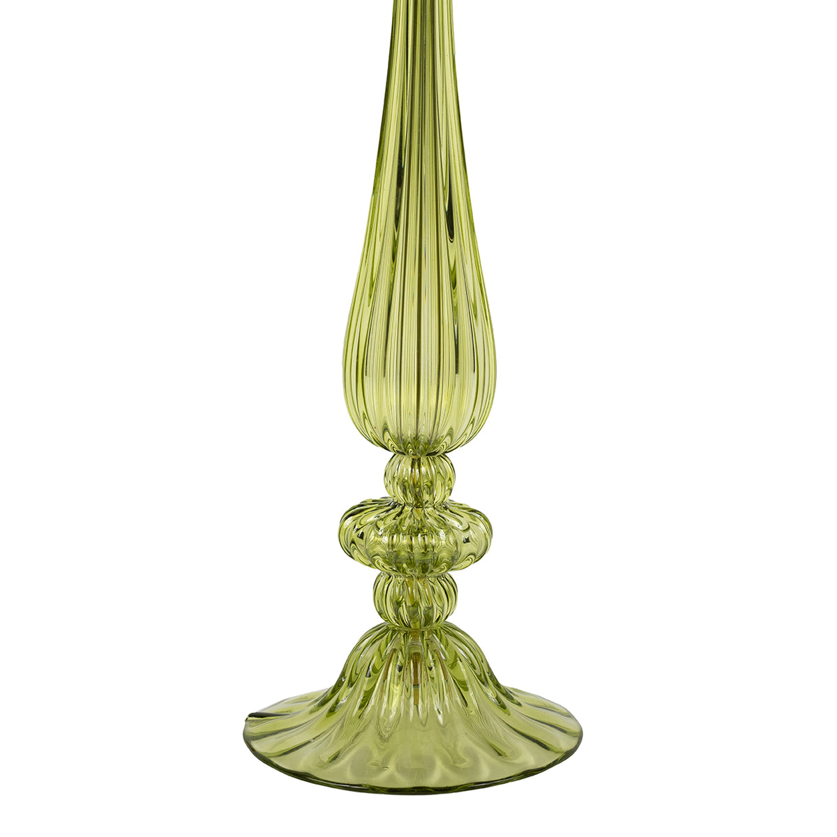 green fluted glass lamp