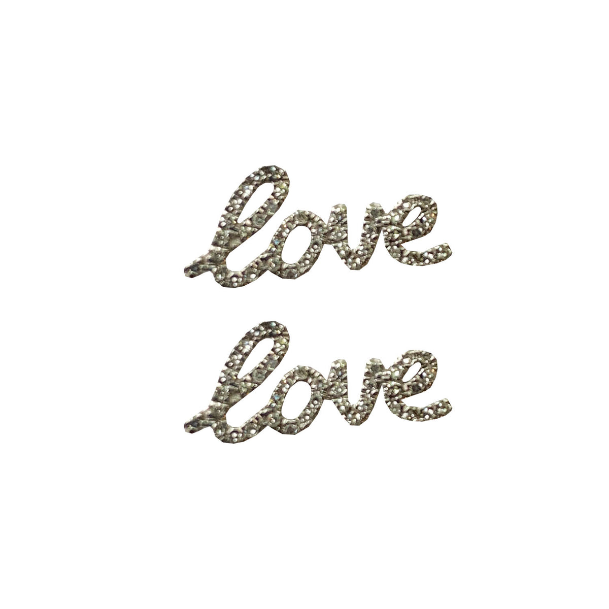 I Love You Earrings in white gold