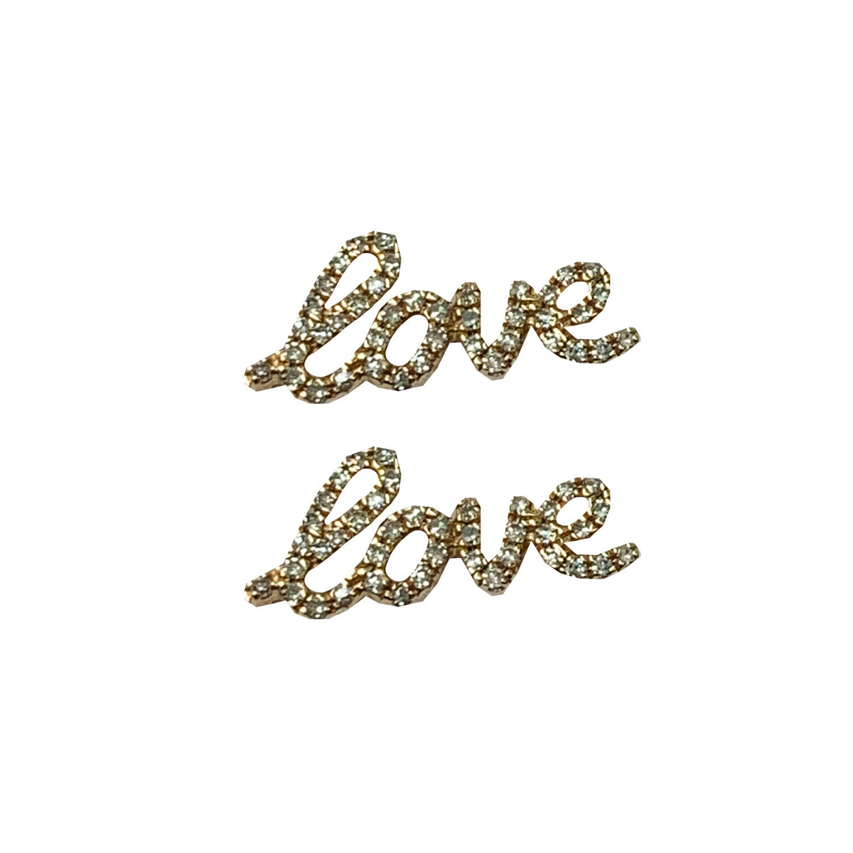 I Love You Earrings yellow gold