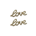 I Love You Earrings yellow gold