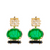 yellow gold top with bright green oval and black onyx bar 