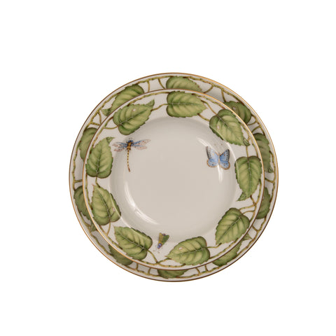 Anna Weatherly Ivy Rimmed Soup Bowl with matching dinner plate