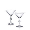 Crystal martini glass with studs on the stem