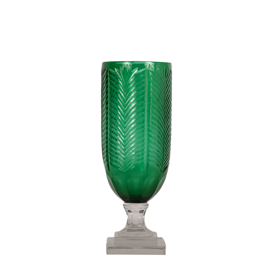 dark green leaf etched hurricane