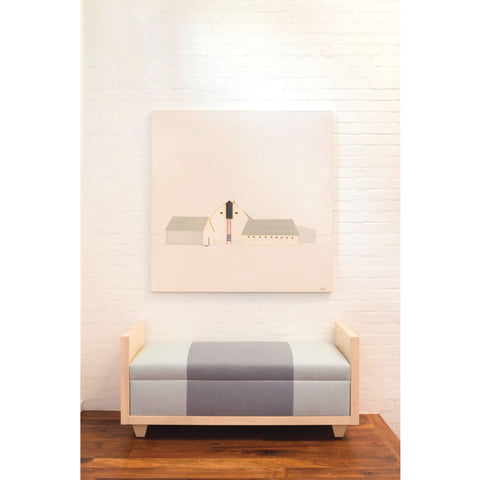 Blue Print Collection Double Leni Bench displayed in hallway