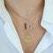 Model wearing My Open Heart Charm on necklace