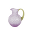 purple hobnail body with green glass handle