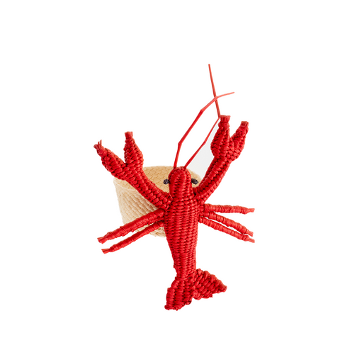 red woven lobster napkin ring