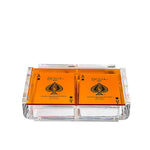 Playing Cards in Acrylic Box in Orange