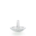 Crystal ring dish with shallow bowl and ring stand in middle 