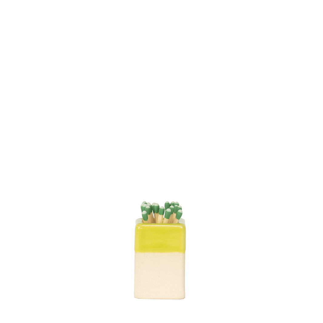 ceramic match holder lime