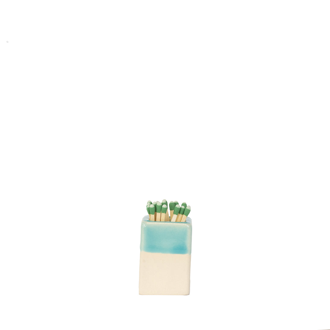 Mini Ceramic Match Holder, Aqua– Blue Print