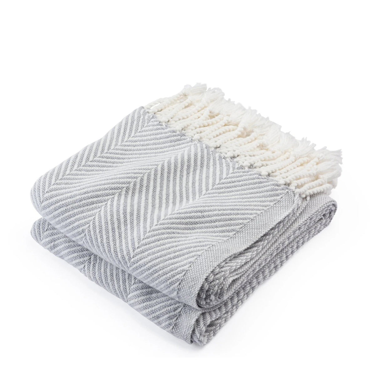 Grey Corded Tassle Throw