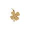 diamond pave golden charm in the shape of a four leaf clover 