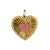 gold heart charm with pink sapphire