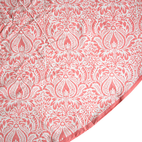 Cypress Coral Round Tablecloth close up view