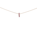 pink tourmaline rondelle on chain