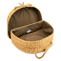 seagrass picnic tote open with striped lining