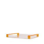 lucite tray with orange handles