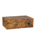 burl wood block coffee table