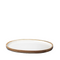 wooden oval platter with white enamel top